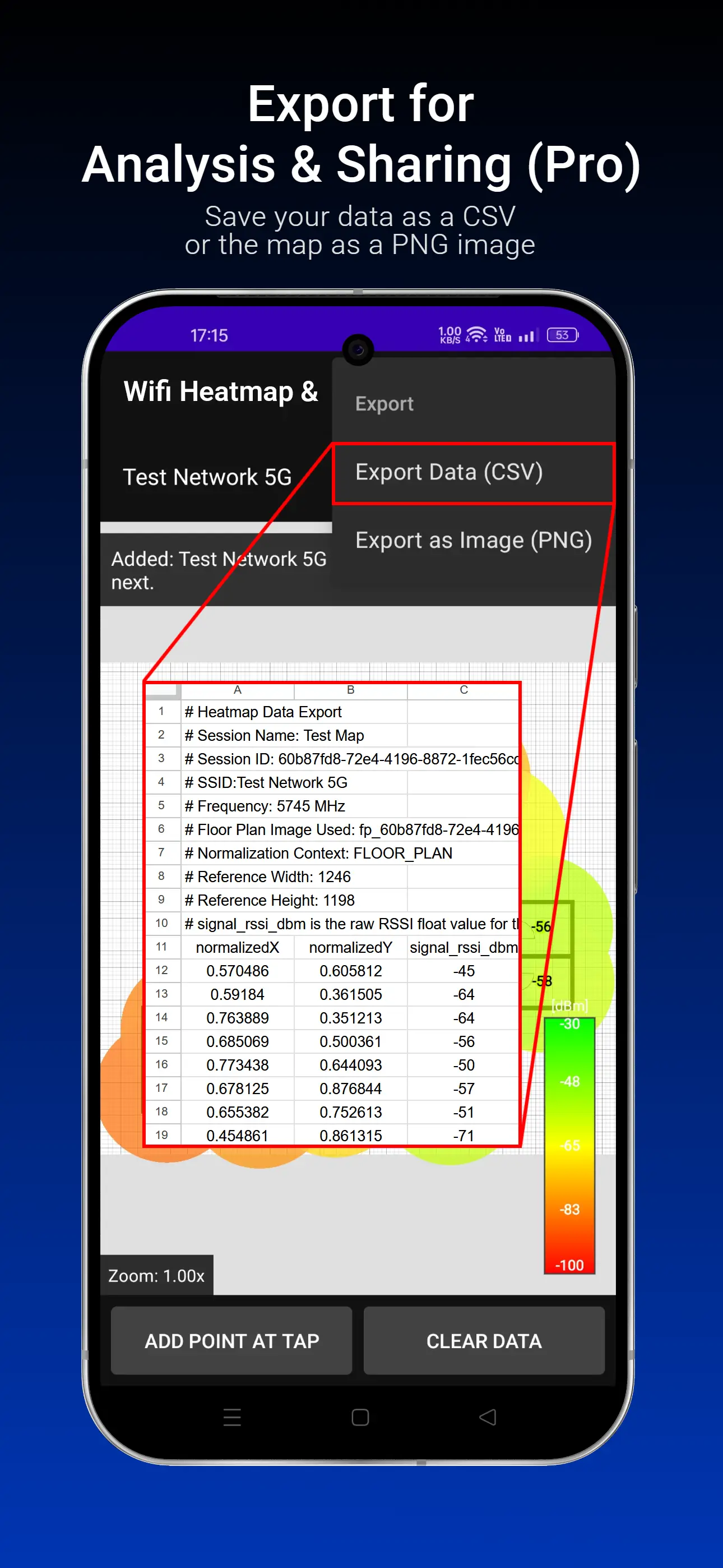 Export for Analysis & Sharing (Pro feature)